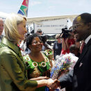 In January 2005, Crown Princess Mette-Marit visited Malawi, focusing on the HIV-AIDS situation in the country. The Crown Princess was greeted by Vice President Cassim Cilumpa and Minister for Health Dr H. Ntaba (Photo Knut Falch, Scanpix)